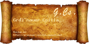 Grünauer Csilla névjegykártya
